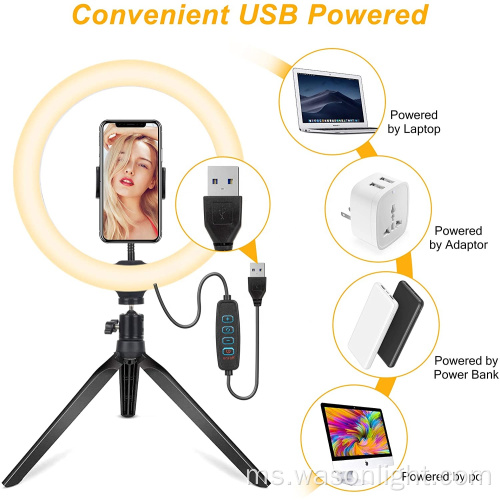 Hot 10 inci Dimmable Remote Control Selfie Cincin Cincin Fotografi Dengan Tripod Stand untuk Tiktok Makeup dan Live Stream